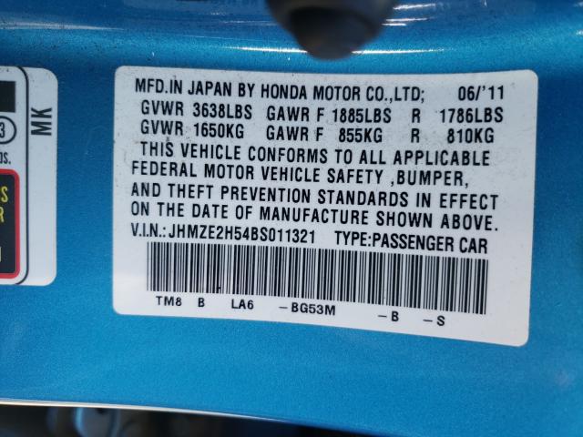 2011 HONDA INSIGHT LX JHMZE2H54BS011321