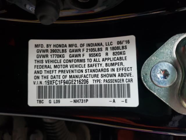 2016 HONDA CIVIC TOUR 19XFC1F94GE216206