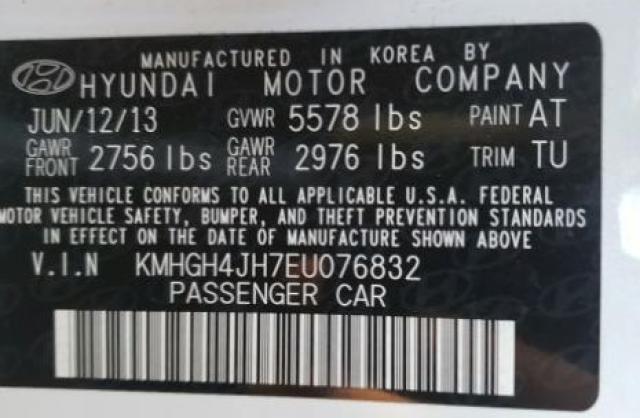 2014 HYUNDAI EQUUS SIGN KMHGH4JH7EU076832