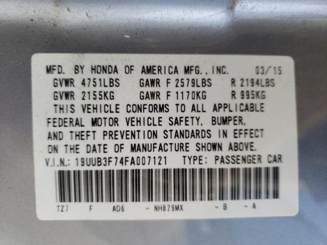 2015 ACURA TLX 19UUB3F74FA007121