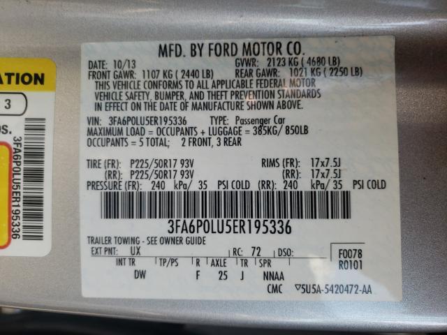 2014 FORD FUSION SE 3FA6P0LU5ER195336