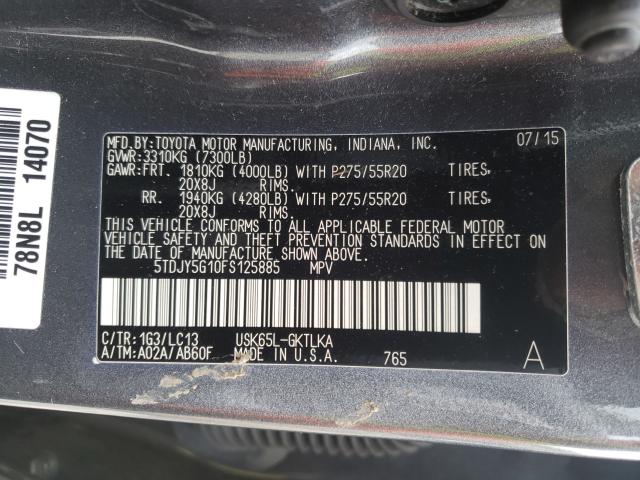 2015 TOYOTA SEQUOIA LI 5TDJY5G10FS125885