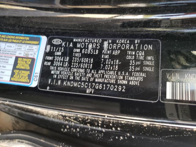 2016 KIA SEDONA EX KNDMC5C17G6170292