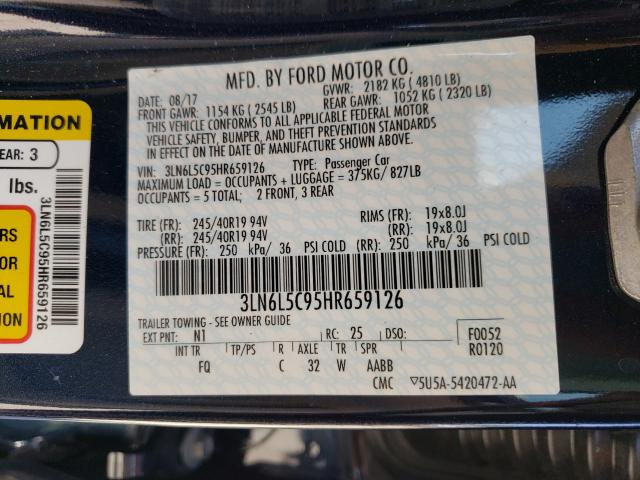 2017 LINCOLN MKZ SELECT 3LN6L5C95HR659126