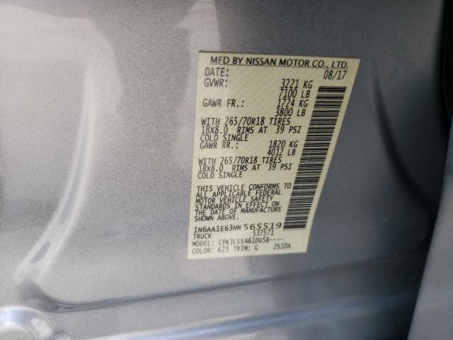 2017 NISSAN TITAN SV 1N6AA1E63HN565519