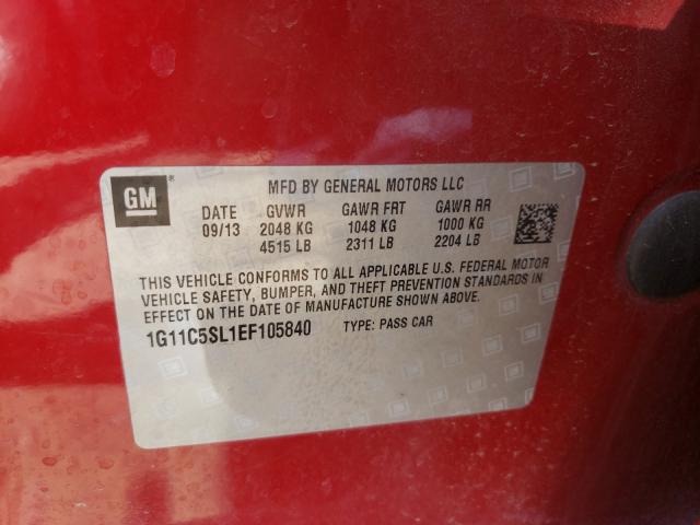 VIN 1N4BL4DV2PN300008 2014 CHEVROLET MALIBU 1LT no.10