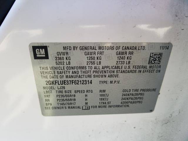 2015 GMC TERRAIN DE 2GKFLUE37F6212314