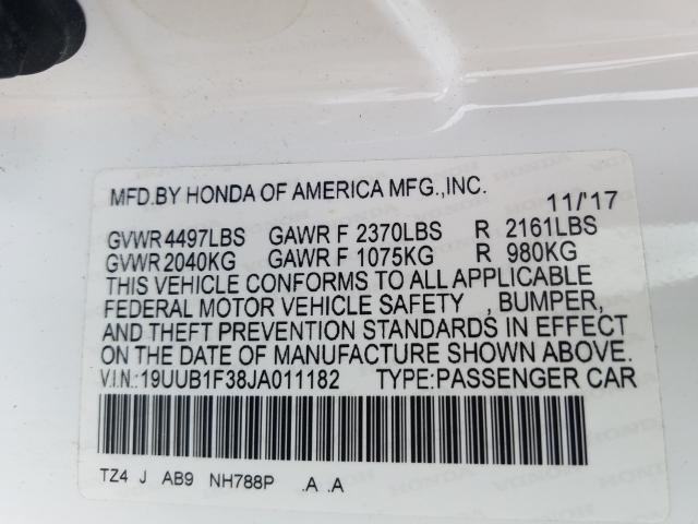 2018 ACURA TLX 19UUB1F38JA011182
