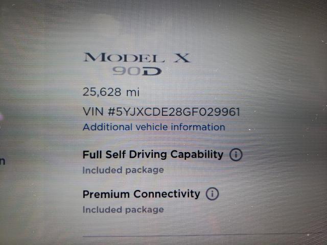 2016 TESLA MODEL X 5YJXCDE28GF029961