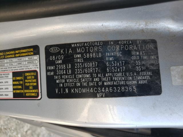 2010 KIA SEDONA EX KNDMH4C34A6328365