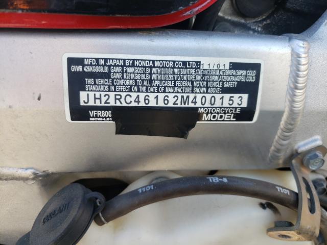 2002 HONDA VFR800 JH2RC46162M400153
