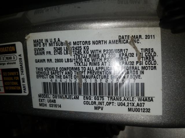 2011 MITSUBISHI ENDEAVOR L 4A4JN2AS1BE025697