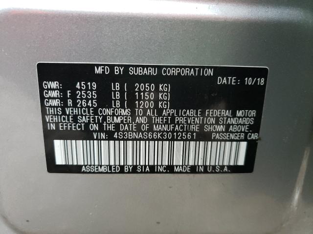 2019 SUBARU LEGACY SPO 4S3BNAS66K3012561