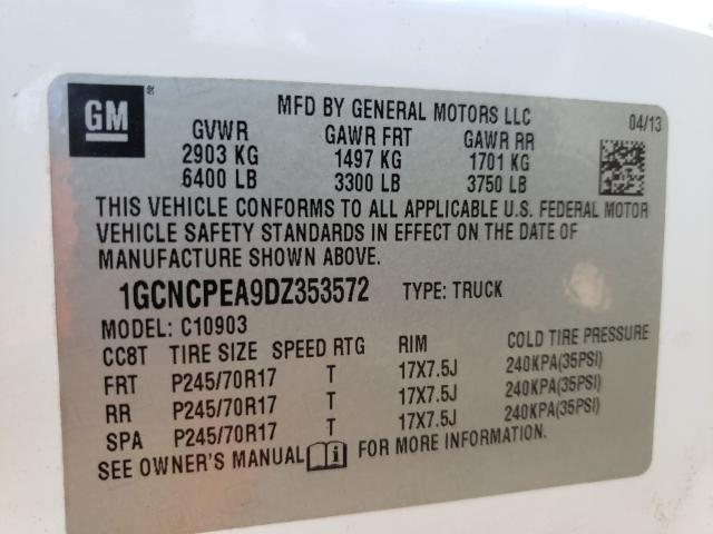 2013 CHEVROLET SILVERADO 1GCNCPEA9DZ353572