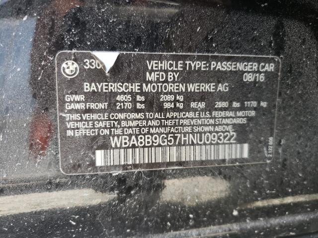 2017 BMW 330 I WBA8B9G57HNU09322