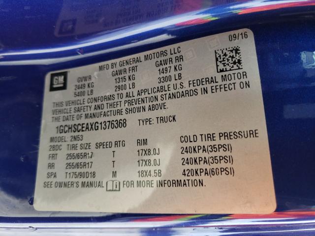 2016 CHEVROLET 136 1GCHSCEAXG1376368