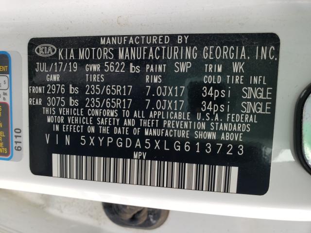 2020 KIA SORENTO S 5XYPGDA5XLG613723