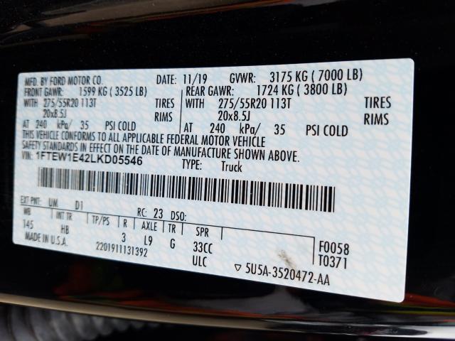 2020 FORD F150 SUPER 1FTEW1E42LKD05546