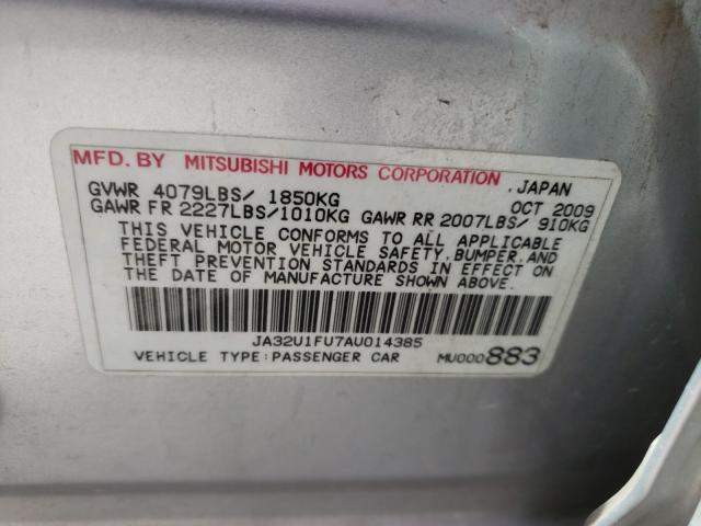 2010 MITSUBISHI LANCER DE JA32U1FU7AU014385