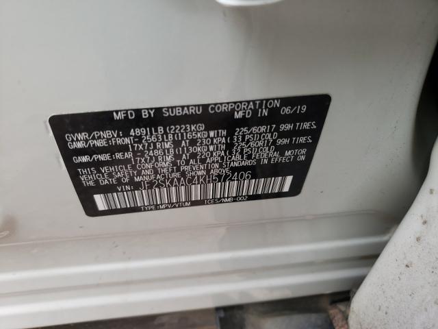 2019 SUBARU FORESTER JF2SKAAC4KH572406