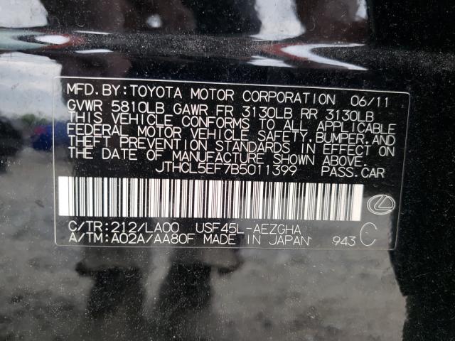 2011 LEXUS LS 460 JTHCL5EF7B5011399