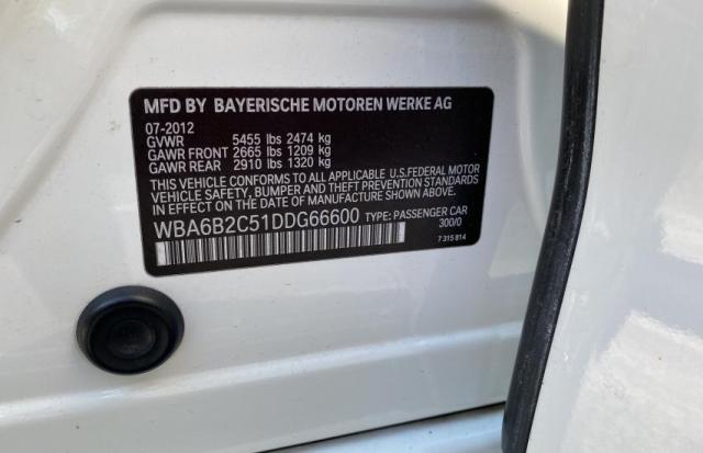 2013 BMW 650 I WBA6B2C51DDG66600