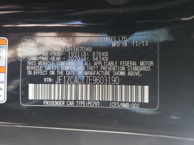 2014 SUBARU BRZ 2.0 LI JF1ZCAC17E9603190