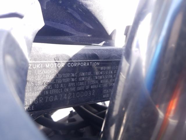 2004 SUZUKI GSX750 F JS1GR7GA742100032