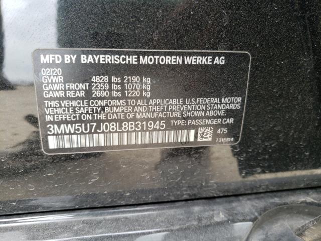 2020 BMW M340I 3MW5U7J08L8B31945