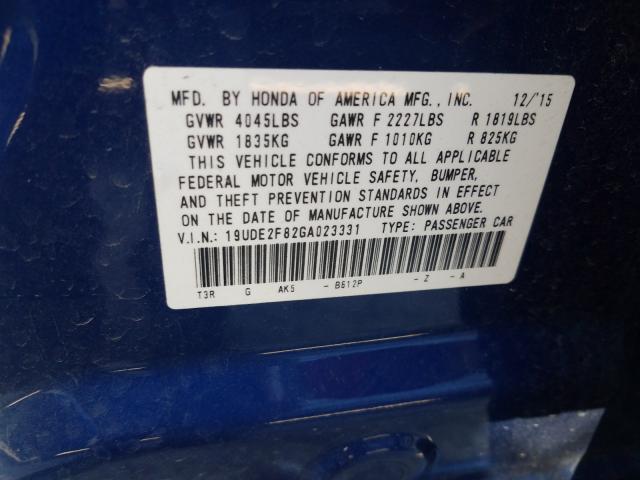 2016 ACURA ILX PREMIU 19UDE2F82GA023331