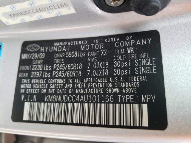 2010 HYUNDAI VERACRUZ G KM8NUDCC4AU101166