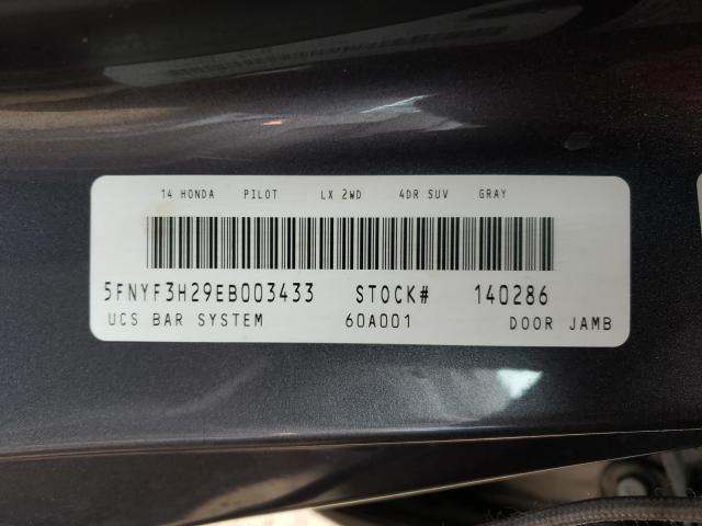 2014 HONDA PILOT LX 5FNYF3H29EB003433