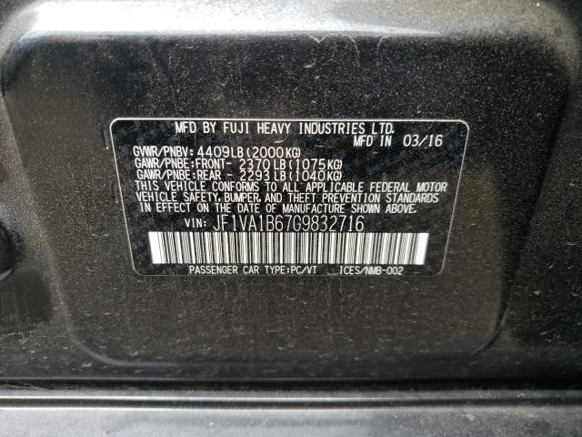 2016 SUBARU WRX JF1VA1B67G9832716