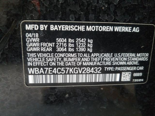 VIN WBA7E4C57KGV28432 2019 BMW 7 Series, 740 XI no.10