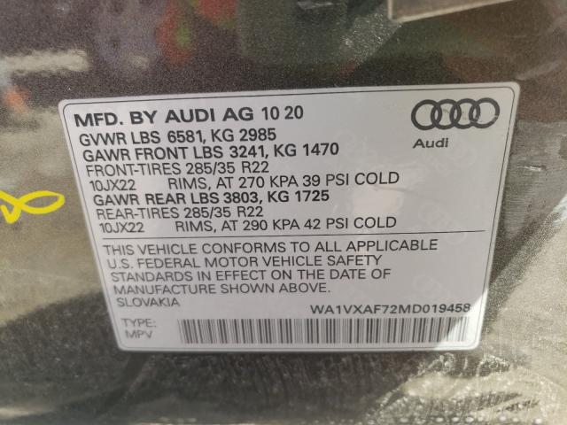 VIN WA1VXAF72MD019458 2021 Audi Q7, Prestige no.10