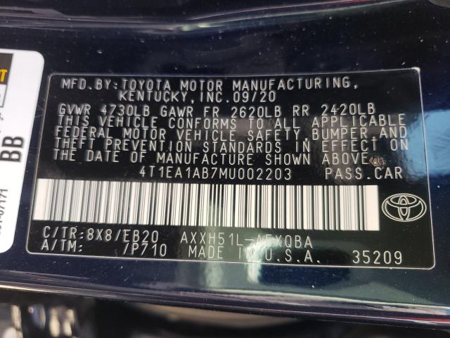 2021 TOYOTA AVALON XSE 4T1EA1AB7MU002203