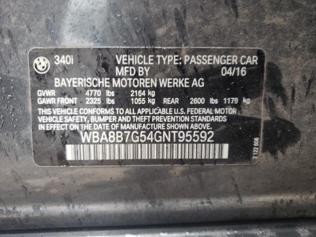 2016 BMW 340 XI WBA8B7G54GNT95592