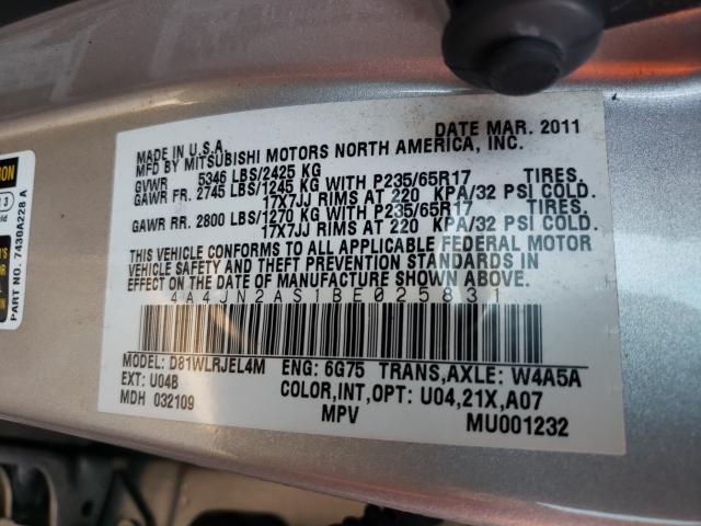 2011 MITSUBISHI ENDEAVOR L 4A4JN2AS1BE025831
