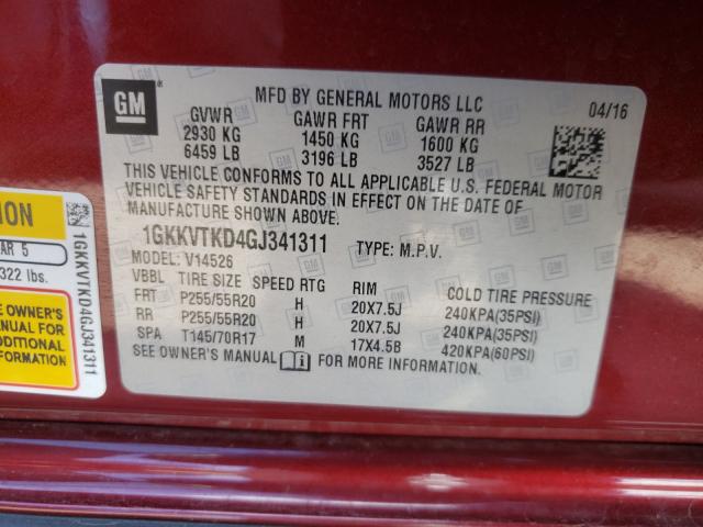 2016 GMC ACADIA DEN 1GKKVTKD4GJ341311