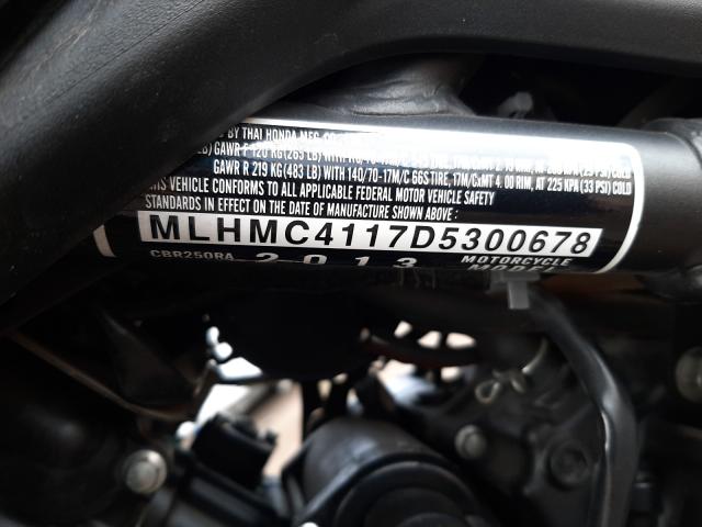 2013 HONDA CBR250 RA- MLHMC4117D5300678