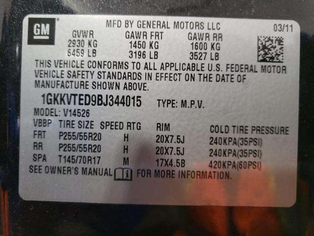 2011 GMC ACADIA DEN 1GKKVTED9BJ344015
