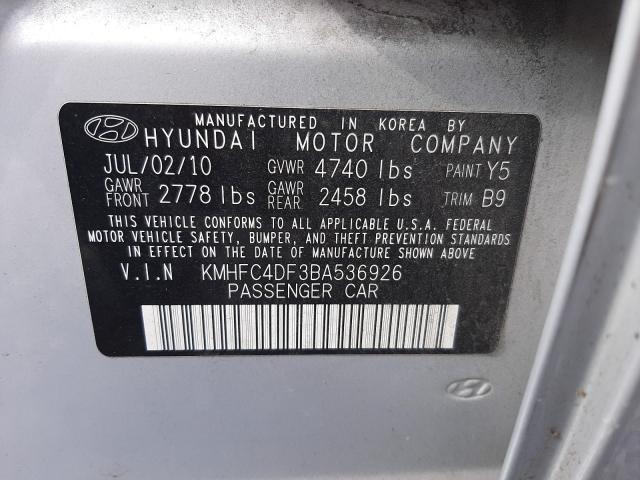 2011 HYUNDAI AZERA GLS KMHFC4DF3BA536926
