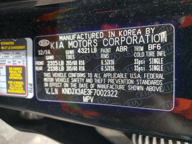 2015 KIA SOUL EV KNDJX3AE3F7002322