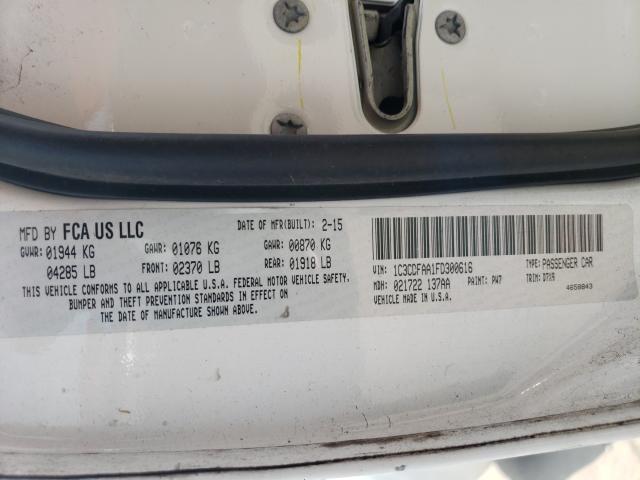 2015 DODGE DART SE 1C3CDFAA1FD300616