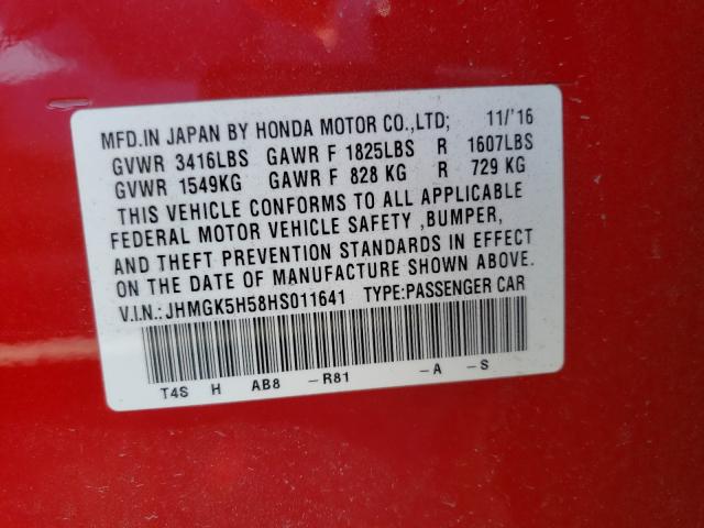 2017 HONDA FIT LX JHMGK5H58HS011641