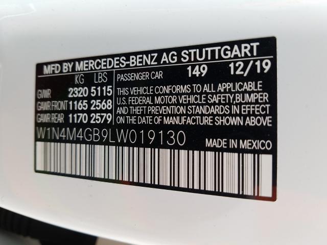 2020 MERCEDES-BENZ GLB 250 W1N4M4GB9LW019130