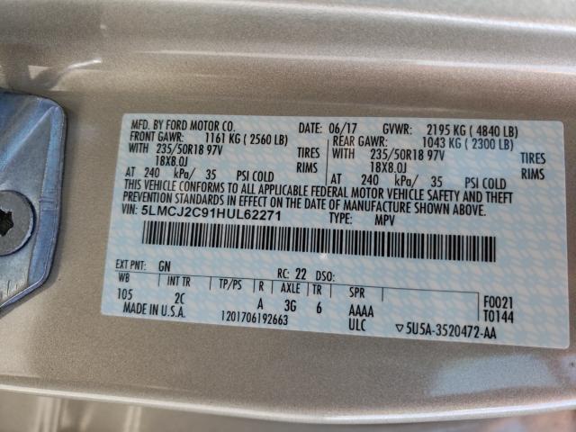 2017 LINCOLN MKC SELECT 5LMCJ2C91HUL62271
