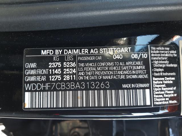 2011 MERCEDES-BENZ E 550 WDDHF7CB3BA313263