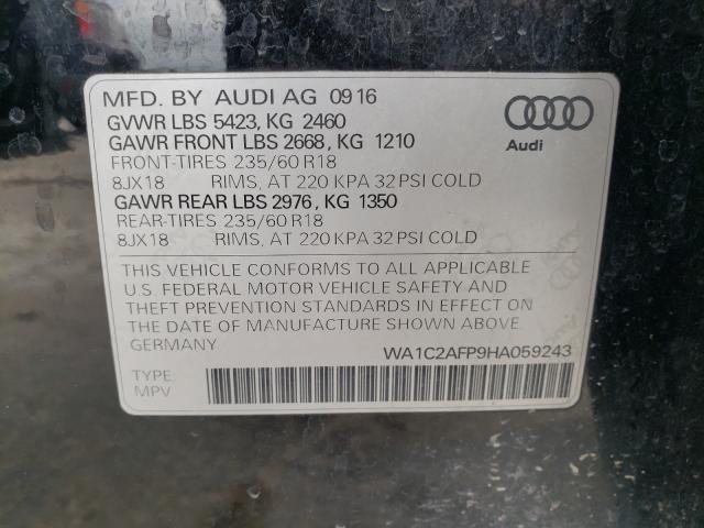 VIN WA1C2AFP9HA059243 2017 Audi Q5, Premium no.10