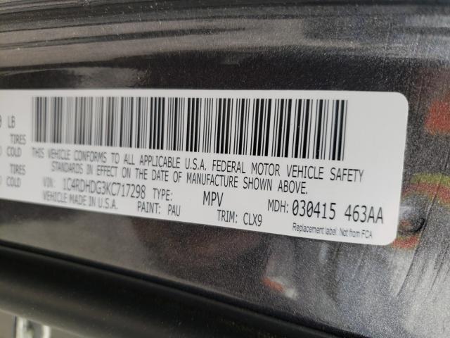 2019 DODGE DURANGO GT 1C4RDHDG3KC717298
